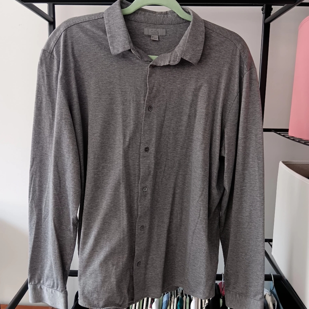 COS Gray Lightweight Shirt Jacket Modern Minimalist Design